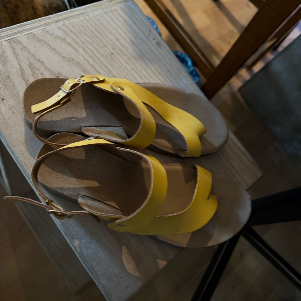 Yellow Leather Sandals
